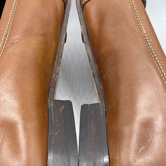 Coach Italy Leather Loafers Square Toe Buckle Brown 6.5B - Picture 6 of 12